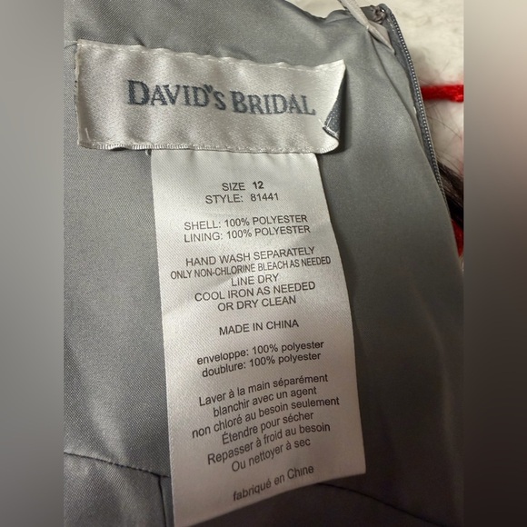 David’s Bridal Silver Halter Formal Gown Size 12 | Elegant A-Line Evening Dress - Picture 2 of 8